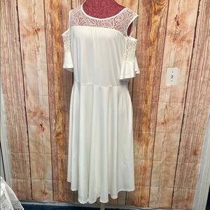 Women Cocktail Dress - Graduation Cold Shoulder Pinup Fashion Midi Dress Size 22